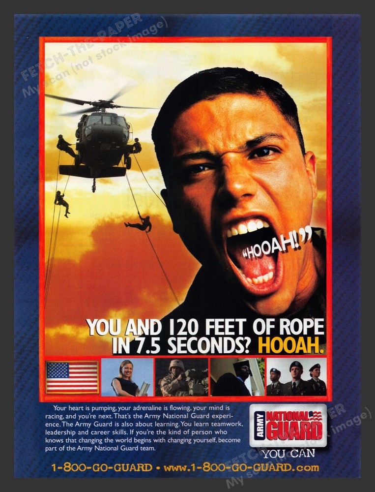 Army National Guard «Hooah» Team 2000s Print Advertisement Ad 2005
