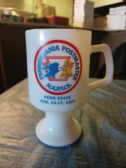 Vintage Pennsylvania Postmaster N. A. P. U. S. Milk Glass Coffee Mug 1977