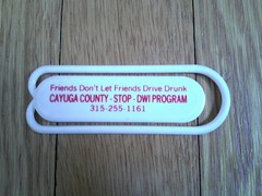 Cayuga County NY Auburn Collectible Paperclip Stop DWI Friends Don’t Drive Drunk