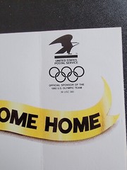 USPS 1991 Emplyee Bumper Sticker 1992 Olympics Yellow Ribbon Desert Storm