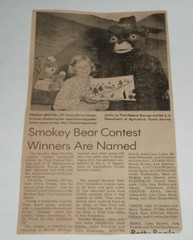 1970’s Smokey the Bear unusual newspaper clipping