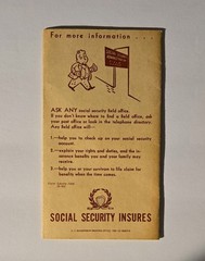 Social Security Administration 1950 Social Security Account Card Booklet