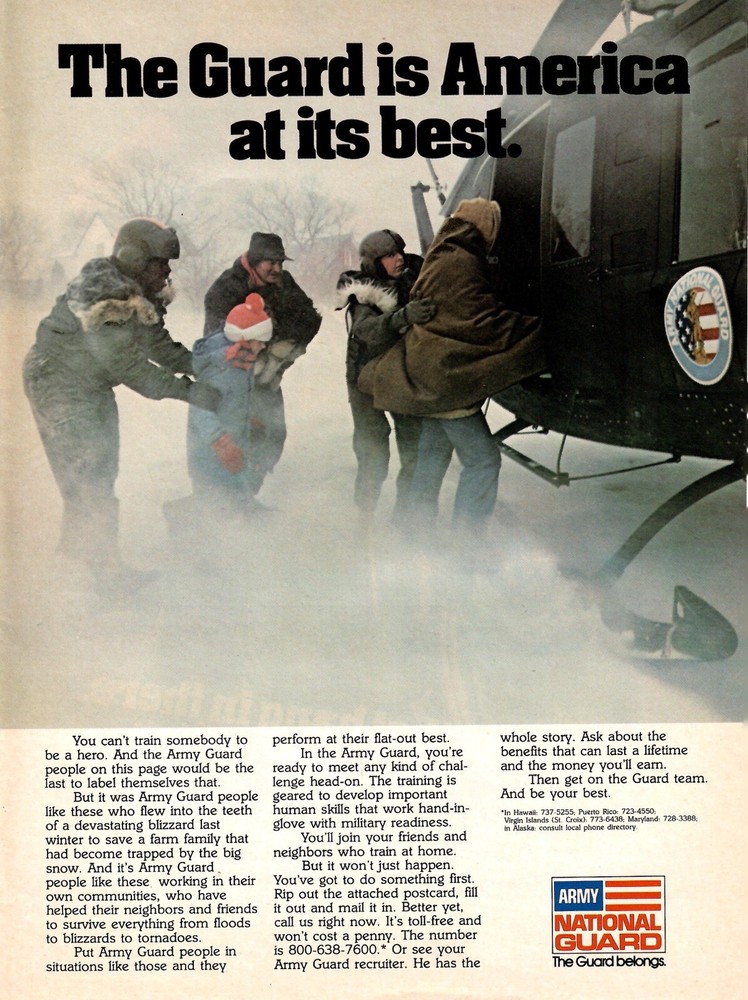VINTAGE 1981 Army National Guard Print Ad