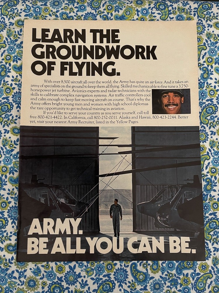 Vintage 1981 Army Be All You Can Be Print Ad Groundwork Of Flying Mechanic