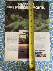 Vintage 1988 Army Reserve Recruitment Print Ad Disappear One Weekend A Month