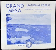 1959 Grand Mesa CO National Forest USDA Fold Out Visitors Map Smokey Bear Ad