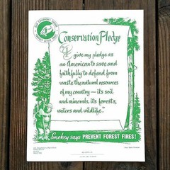 2 Original SMOKEY THE BEAR SHEET MUSIC Conservation Pledge 1980s UNUSED