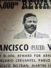 Fransico (Pancho ) Villa Poster 11”x8”-1915 Reward Wanted Sign Vtg