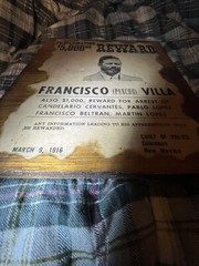 Fransico (Pancho ) Villa Poster 11”x8”-1915 Reward Wanted Sign Vtg