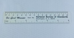 Vintage 1972 National Bureau of Standards 6 Inch Ruler Equivalents Washington DC
