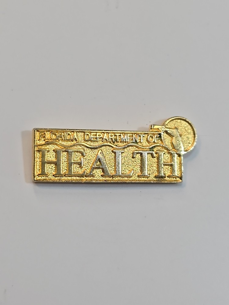 Florida Department of Health Lapel Pin Gold Color