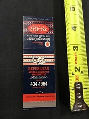 Republican National Headquarters Hilton Hotel Ad Matchbook Cover
