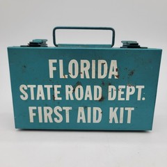 Vintage 1969 Florida State Road Dept First Aid Kit Metal Box MSA USA