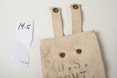 US Gov’t White Canvas Bag (P4L) w/2 Snap Handle Hangers 9×6 inches Government