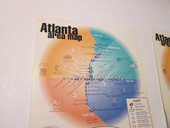 1996 Atlanta Area Map Hand Fans US Post Office Lot of 2