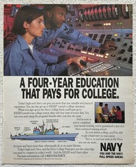 1994 U.S. Navy Recruiting Print Ad 4 Year Education That Pays For College