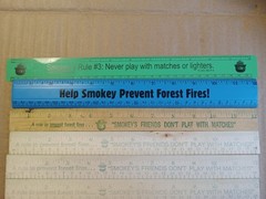 Vintage Smokey The Bear Ruler Lot of 11 Wood Plastic Fre Shipping