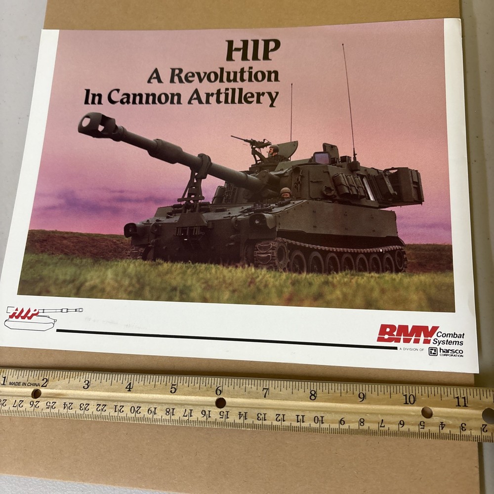 Vintage BMY Combat Systems HIP Howitzer Improvement Program Artillery Brochure