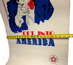 Uncle Sam Original Poster Get Into America Patriotic US Government Bicentennial