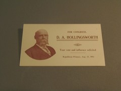 D. A. Hollingsworth for Congress Business Card