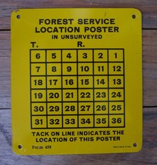 Authentic US Forest Service Location Poster Metal Sign Unsurveyed Town Range 458