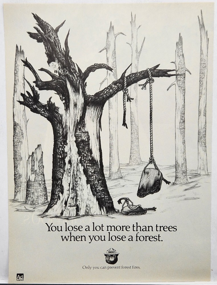1987 Smokey The Bear Only You Can Prevent Forest Fires Retro Original Print Ad