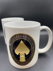 2 NEW United States Special Operations Command 12 Oz Coffee Mugs 3.75” & Coozie