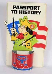 Vintage 1976 Bicentennial «Passport to History» Sign w/ 3-D Drum Drummer HUGE!