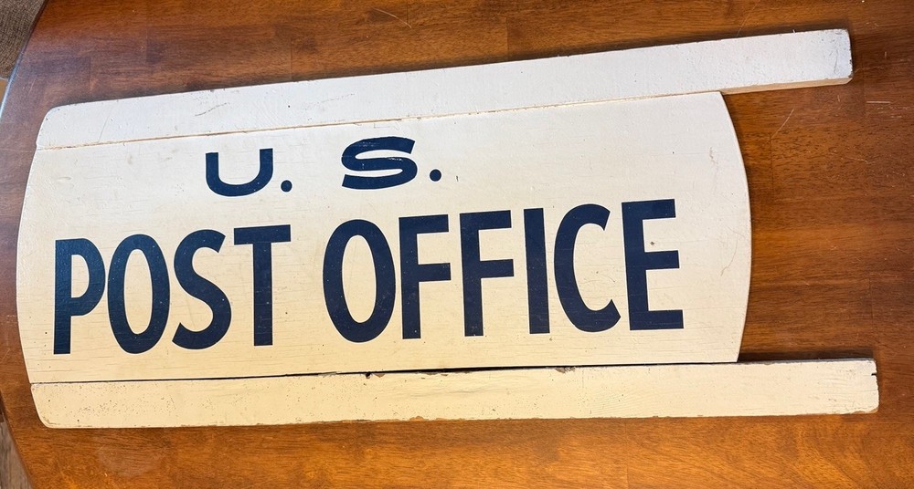 Vintage United States Post Office Sign Wood 34″L 13.75″W USPS Postal Service
