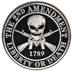 EagleEmblems The 2nd Amendament 1789 Liberty or Death Black/Silver Magnet 2 5/8″
