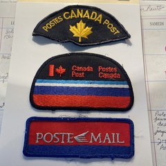 Canada Post – Three Embroidery Badges – Various decades.